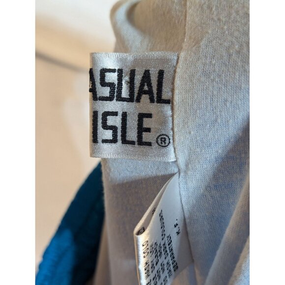 Vintage Casual Isle Blue Nylon Jogger Pants With Elastic Waist & Cuffs - Picture 8 of 8